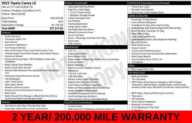 Used 2023 Toyota Camry LE FWD image 17