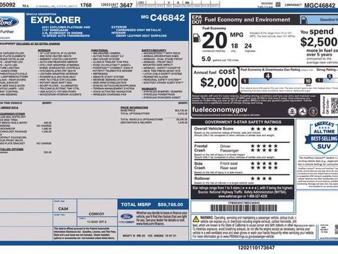 Used 2021 Ford Explorer Platinum w/ Equipment Group 601A image 4