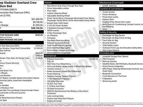 Used 2021 Jeep Gladiator Overland w/ Trailer Tow Package AWD/4WD image 33