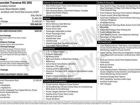Certified 2025 Chevrolet Traverse RS w/ LPO, Floor Liner Package AWD/4WD image 34