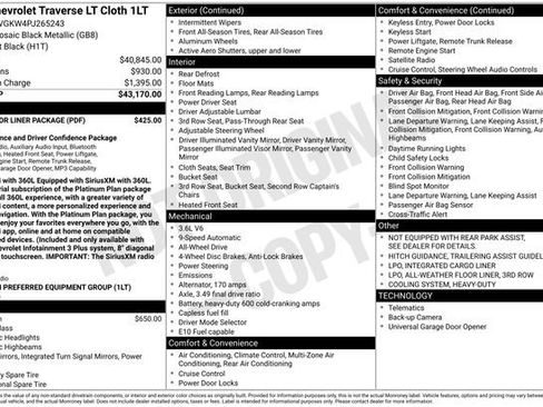 Used 2023 Chevrolet Traverse LT w/ LPO, Floor Liner Package image 6