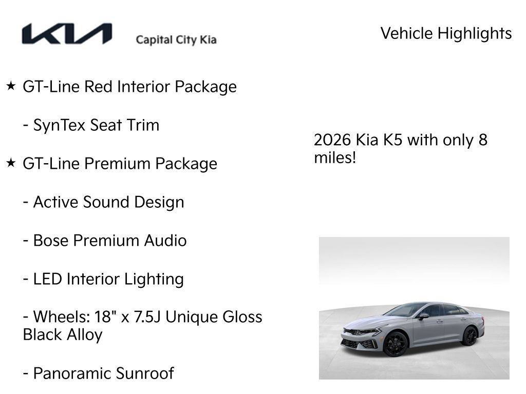 New 2026 Kia K5 GT-Line w/ GT-Line Premium Package AWD/4WD image 7