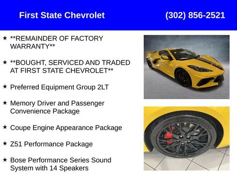 Used 2026 Chevrolet Corvette Stingray Preferred Cpe w/ Z51 Performance Package RWD image 2