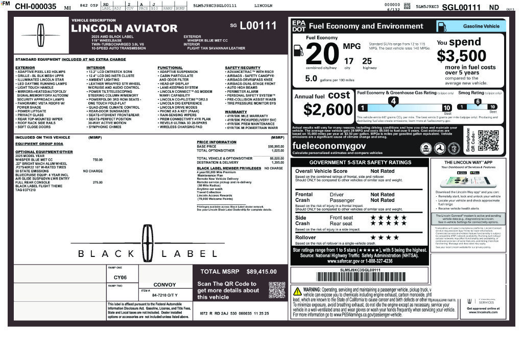 Used 2025 Lincoln Aviator Black Label AWD/4WD image 6
