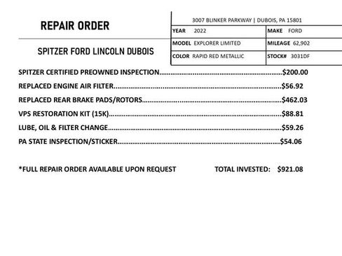 Used 2022 Ford Explorer Limited w/ Equipment Group 301A image 4