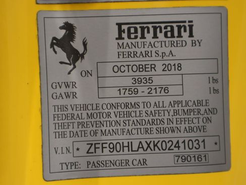 Certified 2019 Ferrari 488 Pista Coupe RWD image 32