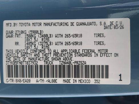 New 2026 Toyota Tacoma TRD Sport RWD image 24