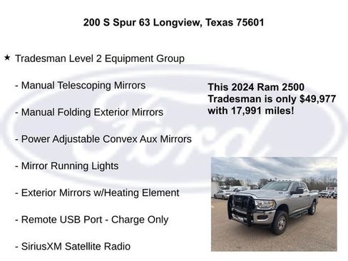 Used 2024 RAM 2500 Tradesman w/ Chrome Appearance Group image 15