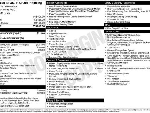 Used 2023 Lexus ES 350 F Sport w/ Accessory Package (Z1) FWD image 9