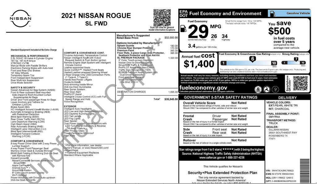 Used 2021 Nissan Rogue SL w/ Premium Package FWD image 12