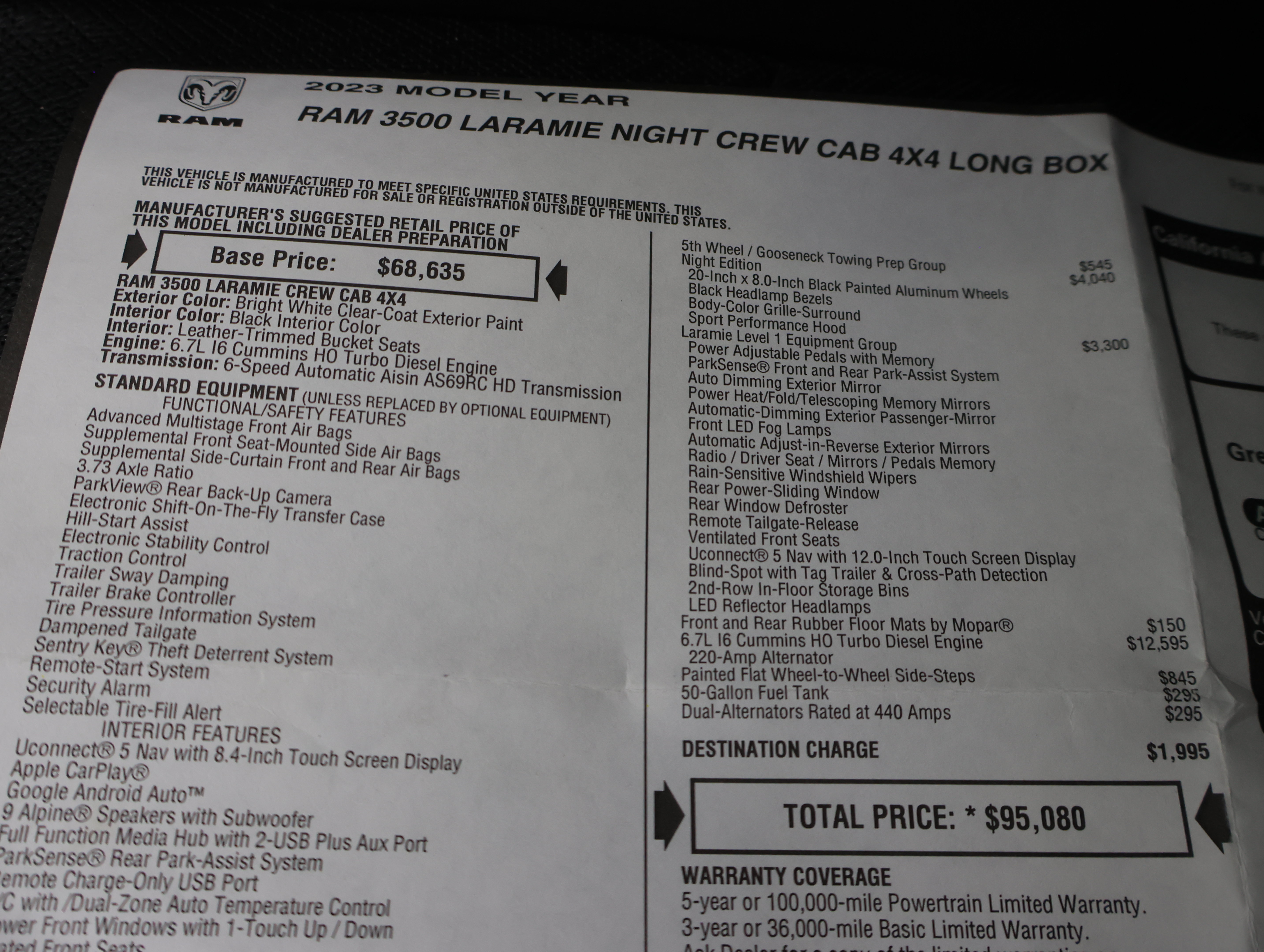 Used 2023 RAM 3500 Laramie w/ Night Edition AWD/4WD image 72