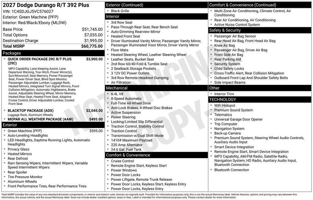 New 2027 Dodge Durango R/T AWD/4WD image 29