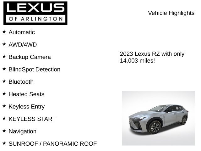 Used 2023 Lexus RZ 450e Premium w/ Technology Package AWD/4WD image 8