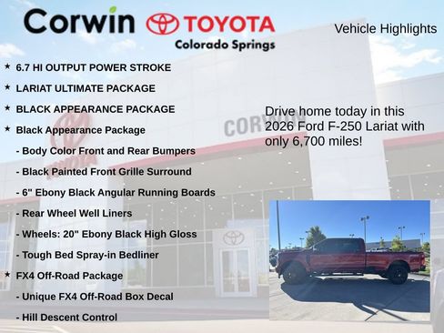 Used 2026 Ford F250 Lariat w/ Black Appearance Package AWD/4WD image 7