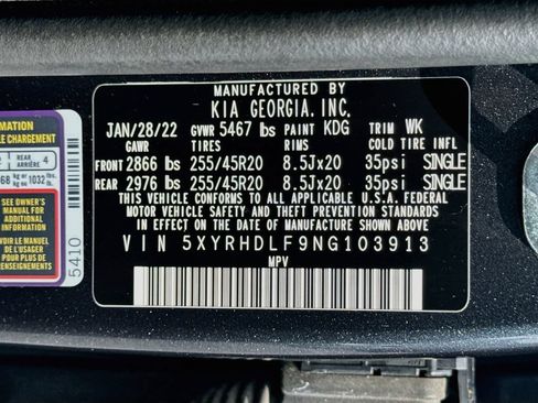 Certified 2022 Kia Sorento X-Line EX AWD/4WD image 37