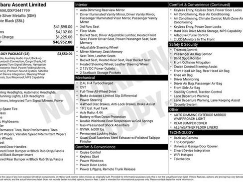 Used 2023 Subaru Ascent Limited w/ Technology Package AWD/4WD image 34
