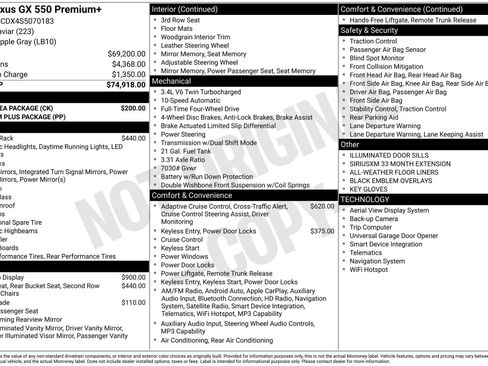 Used 2025 Lexus GX 550 w/ Cold Area Package image 8