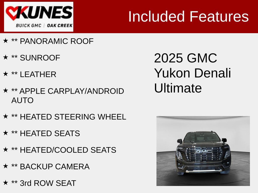 Used 2025 GMC Yukon Denali Ultimate w/ LPO, Floor Liner Package AWD/4WD image 2