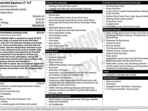 Used 2012 Chevrolet Equinox LT w/ Driver Convenience Package image 14