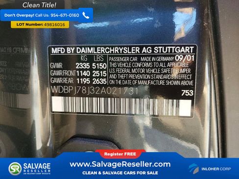 Used 2002 Mercedes-Benz CL 600 image 16