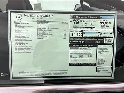 New 2026 Mercedes-Benz EQS 400 4MATIC SUV image 16