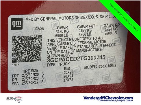 New 2026 Chevrolet Silverado 1500 LT w/ Texas Edition Plus RWD image 20