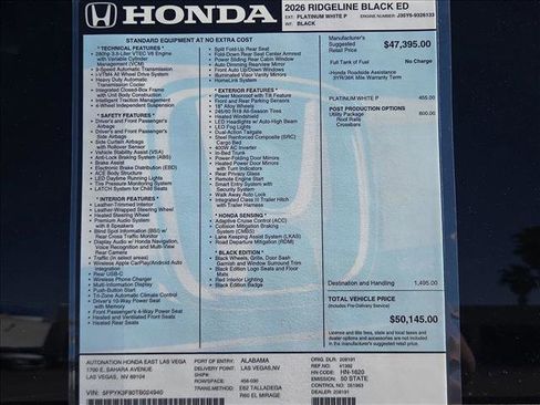 New 2026 Honda Ridgeline Black Edition image 18