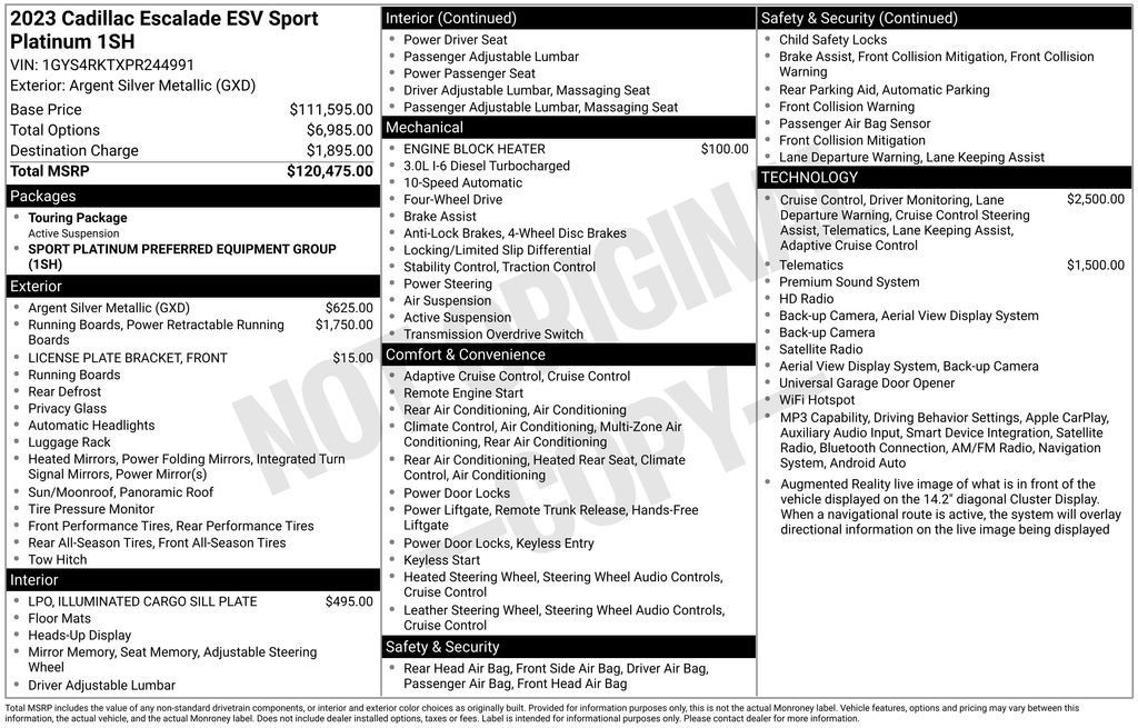 Used 2023 Cadillac Escalade ESV Sport Platinum AWD/4WD image 3
