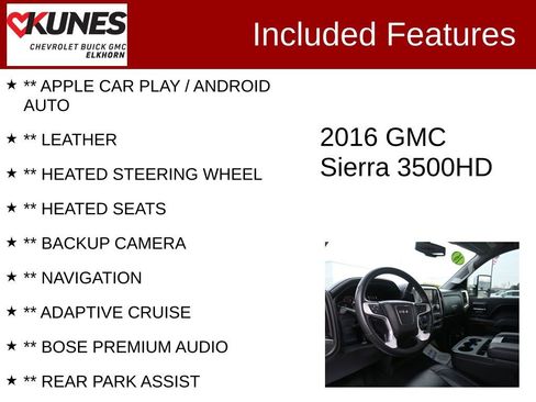 Used 2016 GMC Sierra 3500 SLT w/ Duramax Plus Package image 2