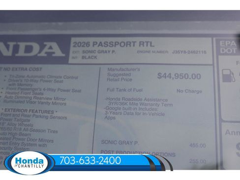 New 2026 Honda Passport RTL image 38