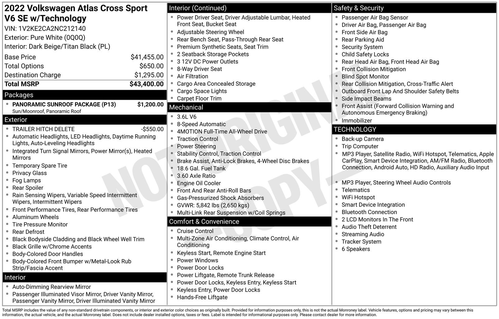 Used 2022 Volkswagen Atlas Cross Sport SE w/ Panoramic Sunroof Package AWD/4WD image 38