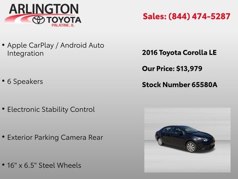 Used 2016 Toyota Corolla LE FWD image 2