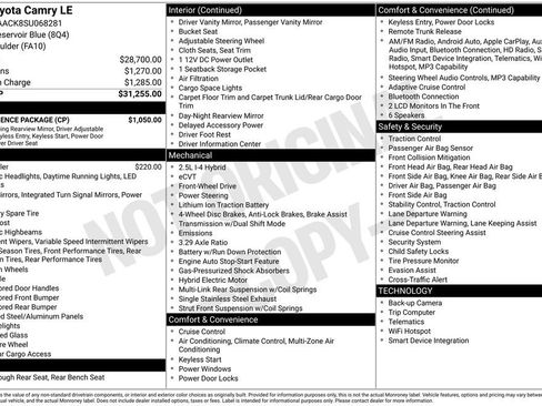 Used 2025 Toyota Camry LE w/ Convenience Package FWD image 63