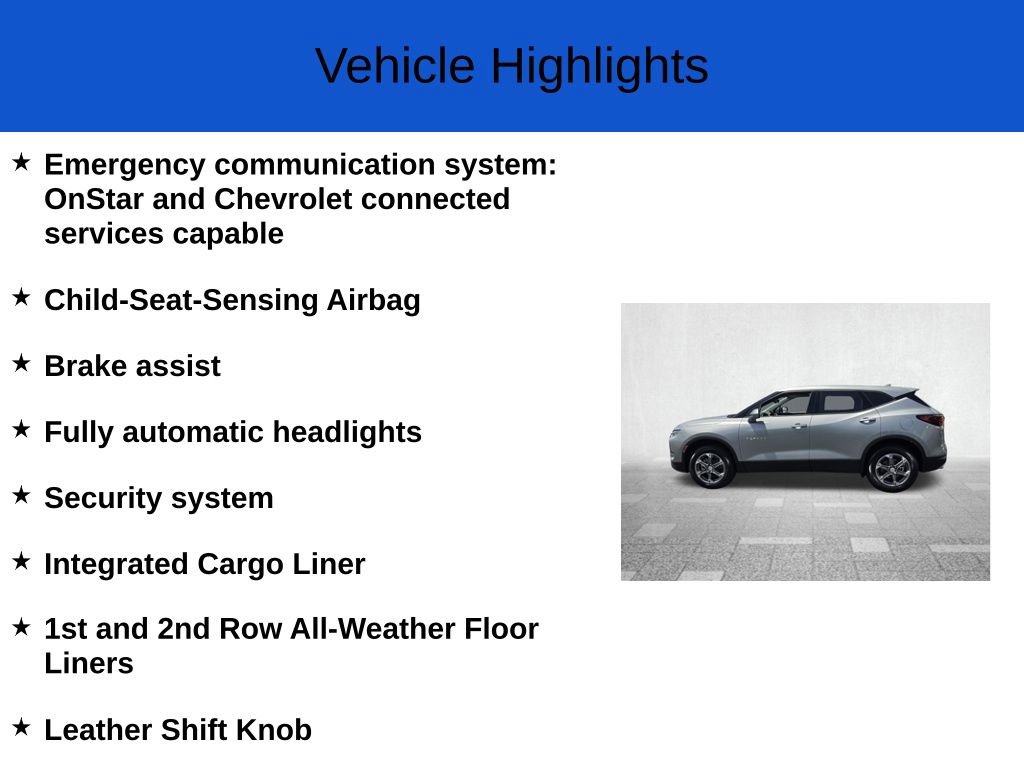 New 2026 Chevrolet Blazer LT w/ LPO, Floor Liner Package FWD image 3