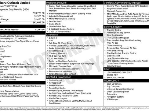 Used 2025 Subaru Outback Limited w/ Popular Package #2 image 32