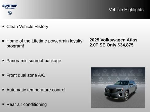 Used 2025 Volkswagen Atlas SE FWD image 7