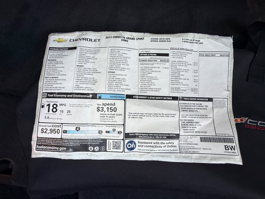 Used 2013 Chevrolet Corvette Grand Sport w/ 4LT Preferred Equipment Group RWD image 78