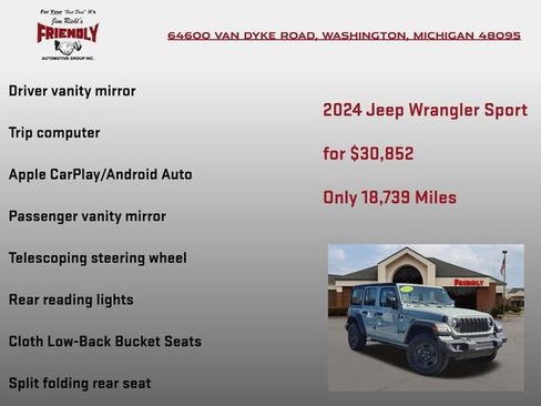 Used 2024 Jeep Wrangler Unlimited Sport AWD/4WD image 30