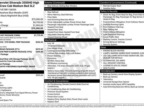 Used 2024 Chevrolet Silverado 3500 High Country w/ Technology Package AWD/4WD image 35