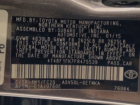 Used 2015 Toyota Camry LE FWD image 33