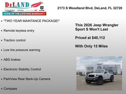 New 2026 Jeep Wrangler Unlimited Sport AWD/4WD image 6
