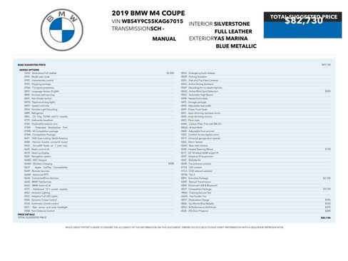 Used 2019 BMW M4 Coupe w/ Competition Package RWD image 2