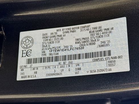 Used 2020 Ford F150 Lariat w/ Equipment Group 502A Luxury image 35