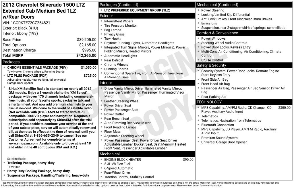 Used 2012 Chevrolet Silverado 1500 LTZ w/ Chrome Essentials Package AWD/4WD image 4