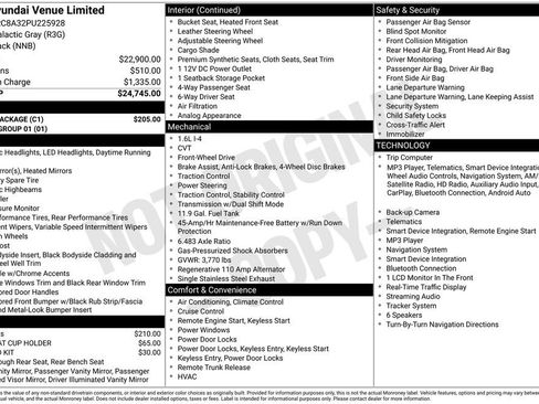 Used 2023 Hyundai Venue Limited w/ Cargo Package FWD image 11
