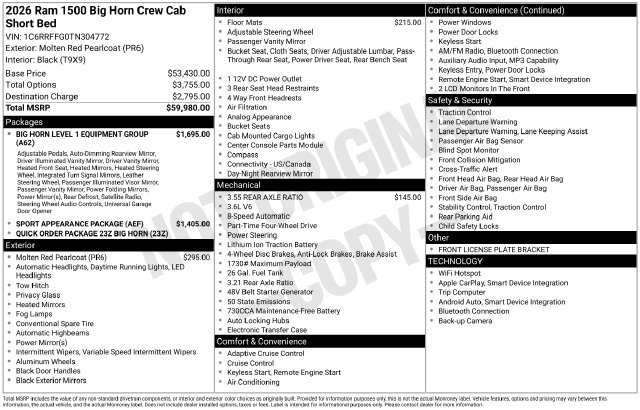 Used 2026 RAM 1500 Big Horn AWD/4WD image 7