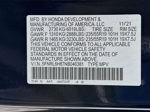 Used 2022 Honda Odyssey Touring image 35