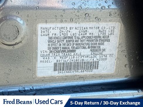 Used 2024 Nissan Versa SV FWD image 36