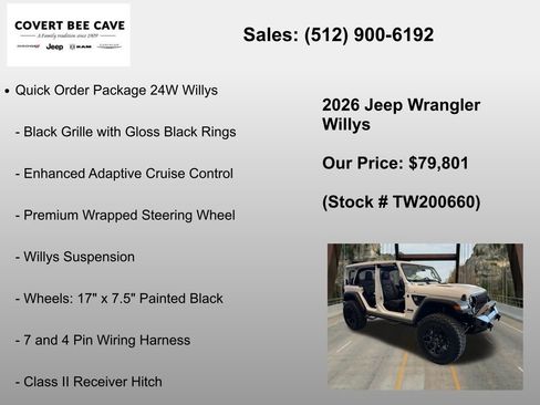 New 2026 Jeep Wrangler Unlimited Sport AWD/4WD image 24