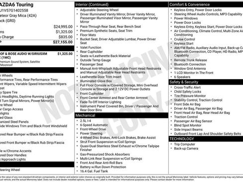 Used 2016 MAZDA MAZDA6 Touring image 15